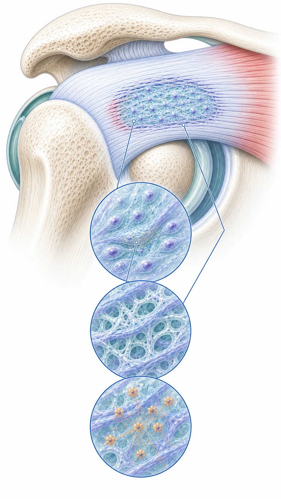 Tendon- or hair-derived autologous Seed, type-I collagen Soil and platelet-rich-fibrin Signal placed within selected continuous supraspinatus damage
